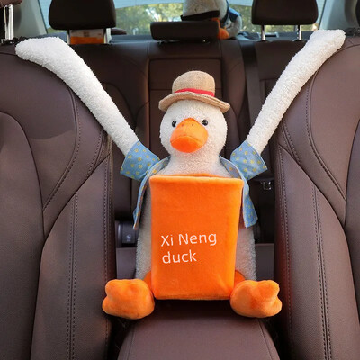 Coș de gunoi montat pe mașină Cutie de șervețele Două în unu Găleată de depozitare interioară multifuncțională Design desen animat Găleată pentru depozitare umbrelă