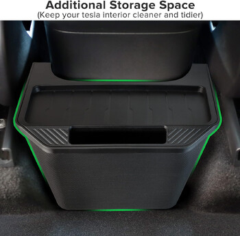 Για Tesla Model Y 2020-2024 Organizer Πίσω κάθισμα Storage Box Κάδος απορριμμάτων, Ατζέντα πίσω κεντρικής κονσόλας Δοχείο δεύτερης σειράς