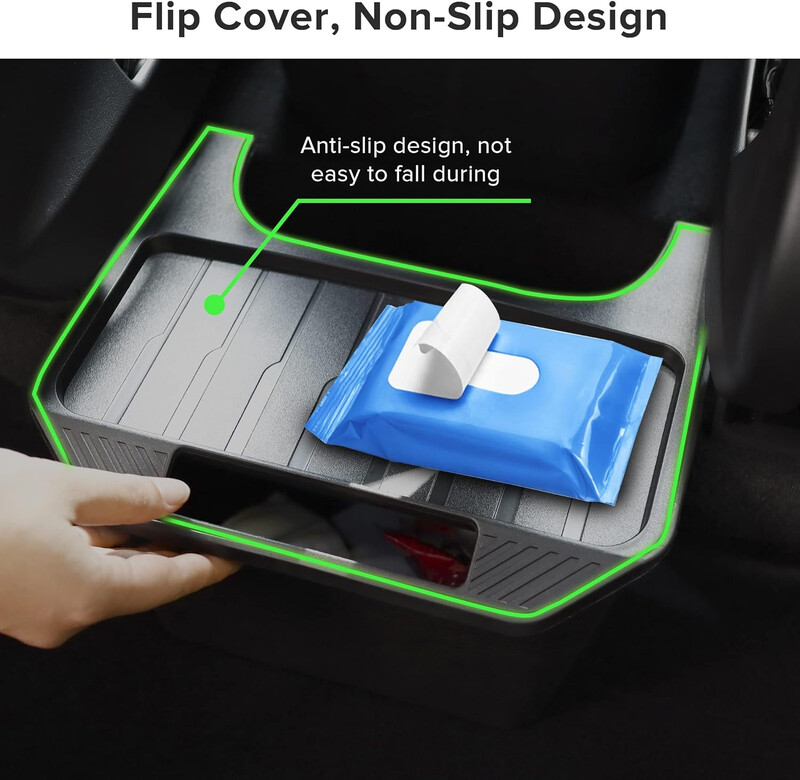 Pentru Tesla Model Y 2020-2024 Organizator Cutie de depozitare pentru bancheta din spate Coș de gunoi, Organizator pentru consola centrală din spate Container al doilea rând