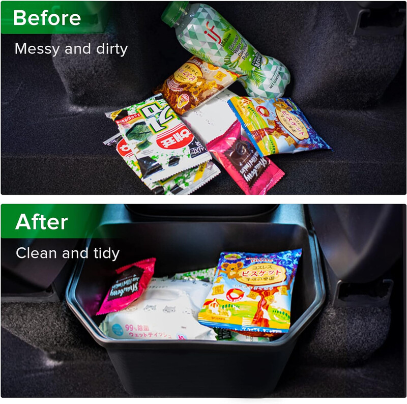 Pentru Tesla Model Y 2020-2024 Organizator Cutie de depozitare pentru bancheta din spate Coș de gunoi, Organizator pentru consola centrală din spate Container al doilea rând