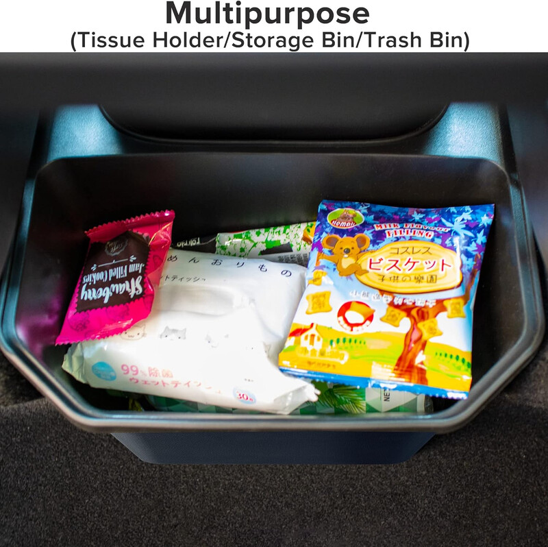 Pentru Tesla Model Y 2020-2024 Organizator Cutie de depozitare pentru bancheta din spate Coș de gunoi, Organizator pentru consola centrală din spate Container al doilea rând