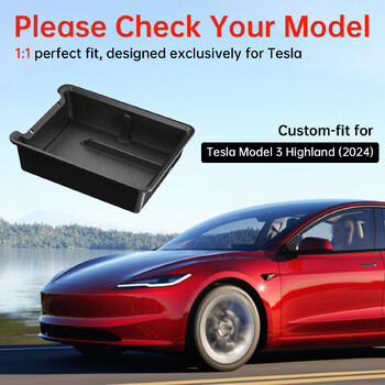 Για Tesla Model 3 2024 Highland Armrest Box Αποθήκευση Κεντρική κονσόλα Organizer Εμπορευματοκιβώτια Αξεσουάρ εσωτερικού δίσκου