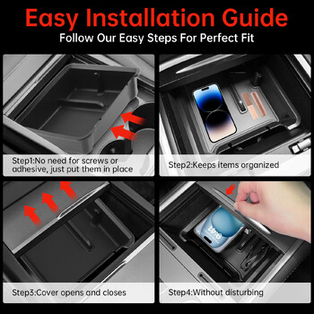 Για Tesla Model 3 2024 Highland Armrest Box Αποθήκευση Κεντρική κονσόλα Organizer Εμπορευματοκιβώτια Αξεσουάρ εσωτερικού δίσκου