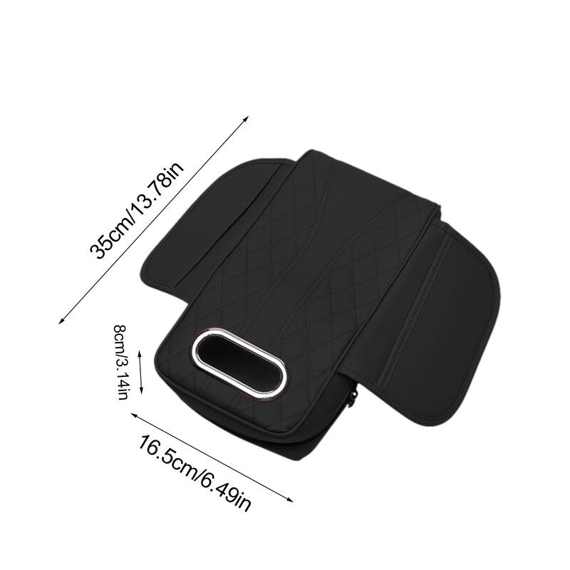 Automobilio porankio pagalvėlė su audinių dėžute ir 2 saugojimo maišeliais, auto centrinės konsolės porankių aukščio pagalvėlės, atminties putplasčio amrest pagalvės užvalkalas