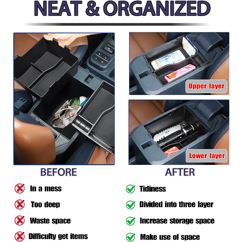 Ford Maverick 2022-2024 középkonzol rendszerező konzoltálcák betét kesztyű raklaprendező kettős rétegű tartozékok