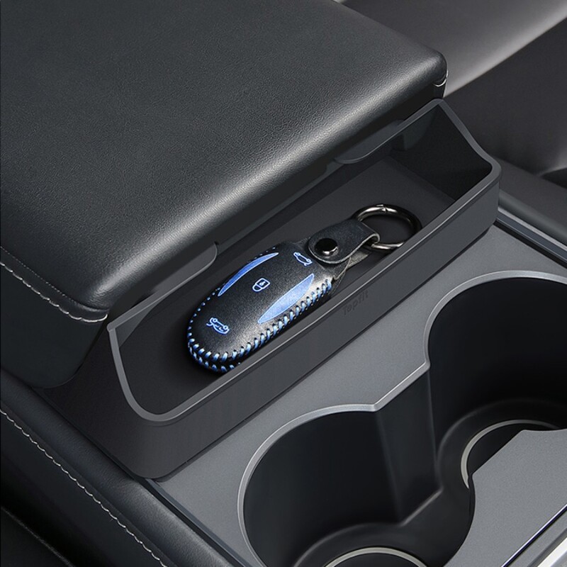 Centrālās konsoles roku balstu glabāšanas kastīte kartes atslēgas tālruņa uzlādes kabeļa organizatora futrālis, kas paredzēts Tesla modelim Y 3 2022 2023