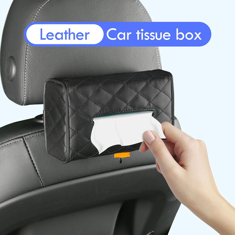 Car Tissue Box Δερμάτινη θήκη χαρτιού υγείας Πίσω κάθισμα Tissue Box Θήκη χαρτοπετσέτας Organizer δοχείο Θήκη Auto Interior Storage