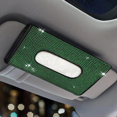 Bling autós napellenző szövet doboz tartó strasszos bőr kristály csillogó szalvéta tartó autós kiegészítők nőknek