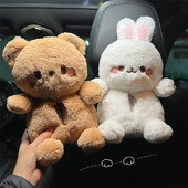 Aranyos medve Nyúl autós zsebkendő doboz kreatív dekoráció autós zsebkendős doboz rajzfilm autóülés háttámlája lógó papírzsebkendő füst