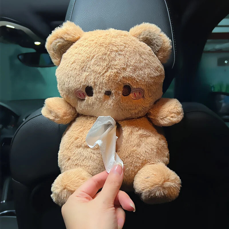 Aranyos medve Nyúl autós zsebkendő doboz kreatív dekoráció autós zsebkendős doboz rajzfilm autóülés háttámlája lógó papírzsebkendő füst