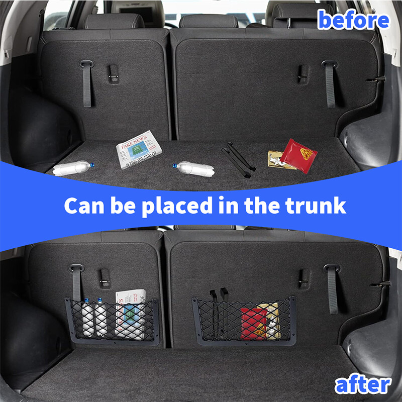 2db autós rendszerező hálós tárolótáska autó hátsó hátsó csomagtartója nagy rugalmas zsinór háló zseb autós kiegészítők univerzális