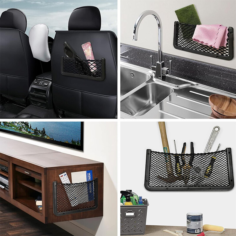 2db autós rendszerező hálós tárolótáska autó hátsó hátsó csomagtartója nagy rugalmas zsinór háló zseb autós kiegészítők univerzális