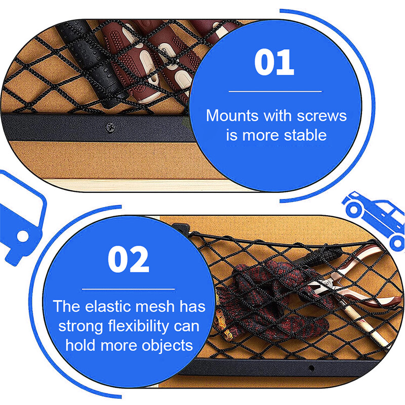 2db autós rendszerező hálós tárolótáska autó hátsó hátsó csomagtartója nagy rugalmas zsinór háló zseb autós kiegészítők univerzális