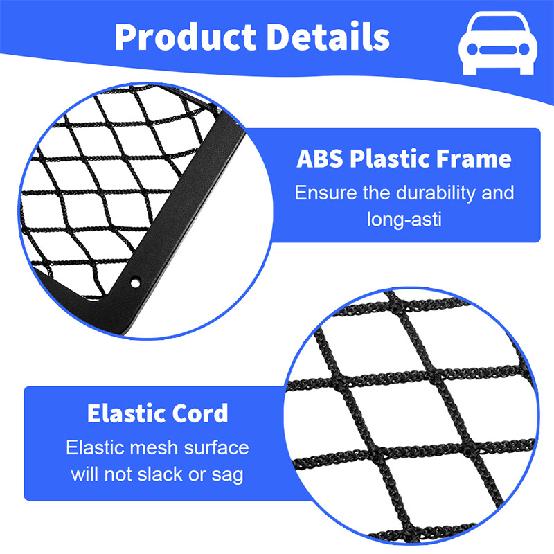 2db autós rendszerező hálós tárolótáska autó hátsó hátsó csomagtartója nagy rugalmas zsinór háló zseb autós kiegészítők univerzális
