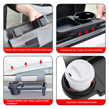 Car Organizer Box Πολυλειτουργικό κρεμαστό ράφι αποθήκευσης με ποτηροθήκη Ποτοθήκη Πλαϊνή πόρτα παραθύρου υποδοχή τηλεφώνου για εσωτερικό αυτοκίνητο