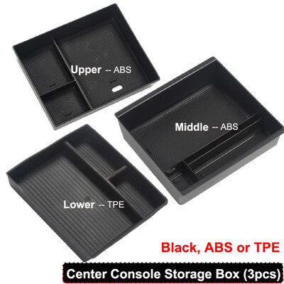 Pentru Tesla Model 3 Highland 2024 Consolă centrală Cotieră Tavă ascunsă Organizator Cutie de depozitare Covoraș pentru pahare Coș de gunoi Accesorii interioare