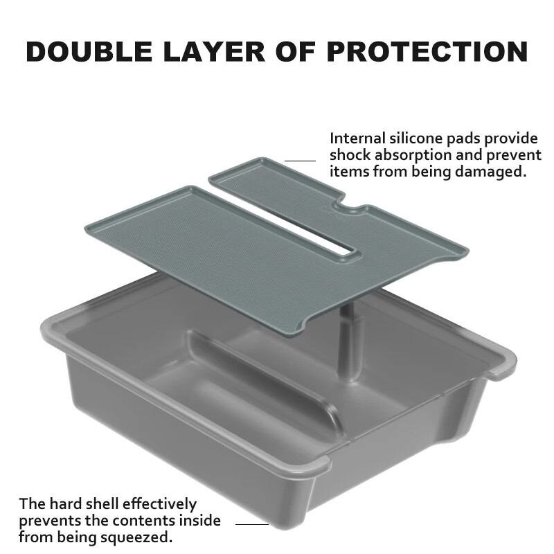 VASTZ centrinės konsolės saugojimo dėžutės organizatorius, skirtas Tesla Model 3 Y 2021 2022 2023 centrinis porankis, paslėptas dėžutės puodelio laikiklis duomenų linijos stebulė