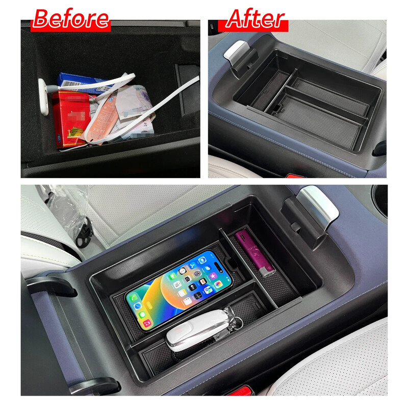 Xpeng G6 Car Center Console Tray Roku balstu Uzglabāšanas Kastes Organizators Salona piederumi Noliktavu Tīrīšana Melni Auto piederumi