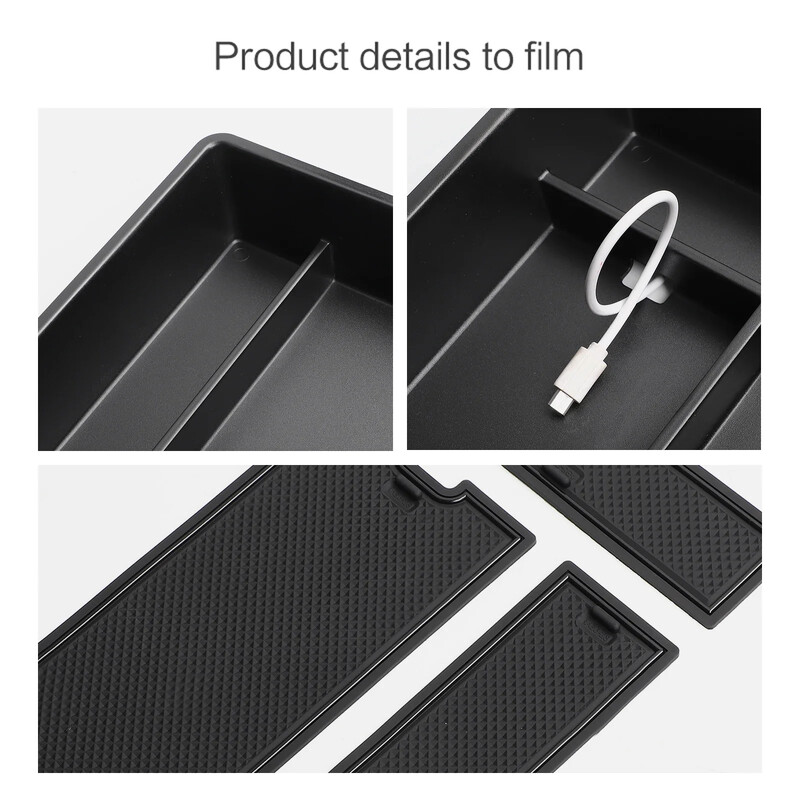 Xpeng G6 Car Center Console Tray Roku balstu Uzglabāšanas Kastes Organizators Salona piederumi Noliktavu Tīrīšana Melni Auto piederumi