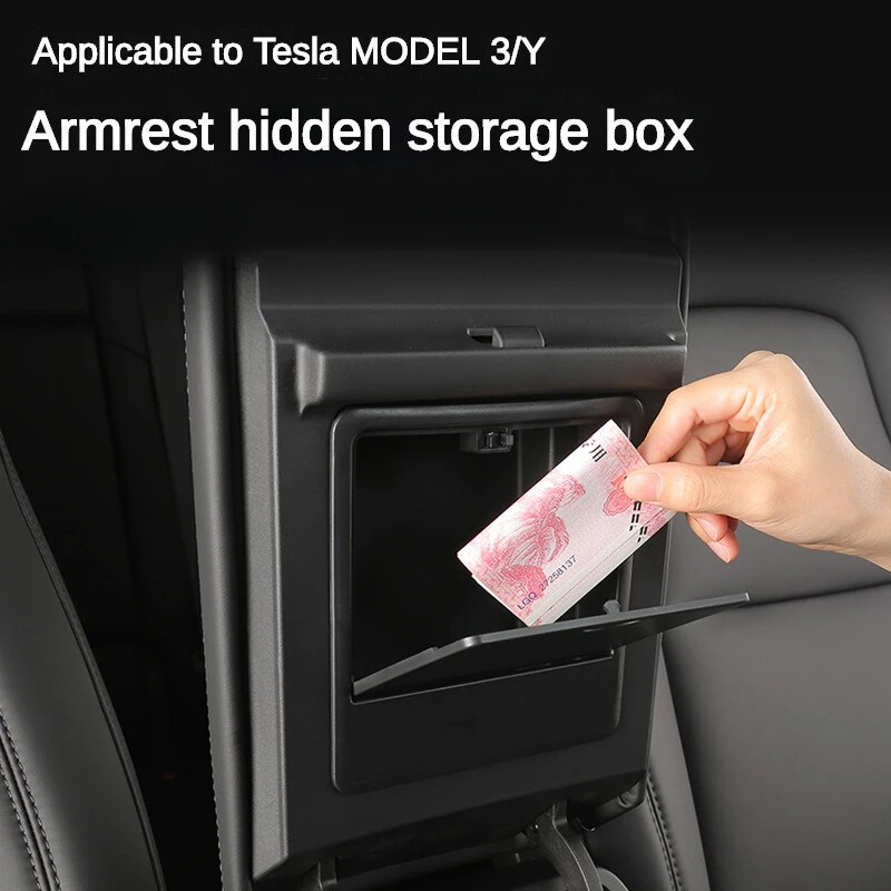 Suport cotiera auto Cutie Organizator Consolă Centrală Cotieră Cutie de depozitare ascunsă Accesorii pentru Tesla Model 3 Model Y 2023 2022 2021