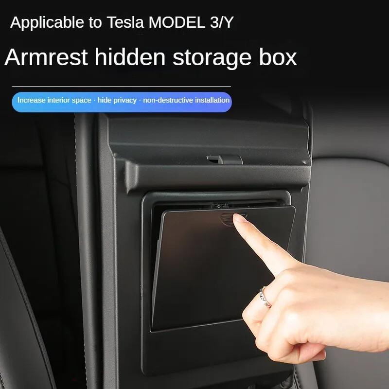 Suport cotiera auto Cutie Organizator Consolă Centrală Cotieră Cutie de depozitare ascunsă Accesorii pentru Tesla Model 3 Model Y 2023 2022 2021