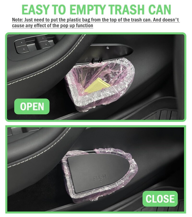 par Tesla Model Y miskaste ar vāku priekšējo durvju automātiskās miskastes spraudnis kabatas atkritumu tvertnes modelim Y 2024 2023 2022 2021