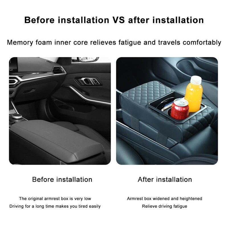 2024. gada jaunās automašīnas roku balstu kastes ūdens glāzes turētājs, paaugstināts ādas spilventiņš centra aizsargpaliktnis, automašīnas roku balsta roku balsts H9R2