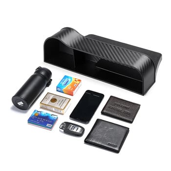 Organizer Car Storage Box Organizer από Carbon Fiber Κάθισμα αυτοκινήτου Θήκη κάρτας Τηλεφώνου Pocket Seat Seat Gap Slit Pocket Catcher Organizer