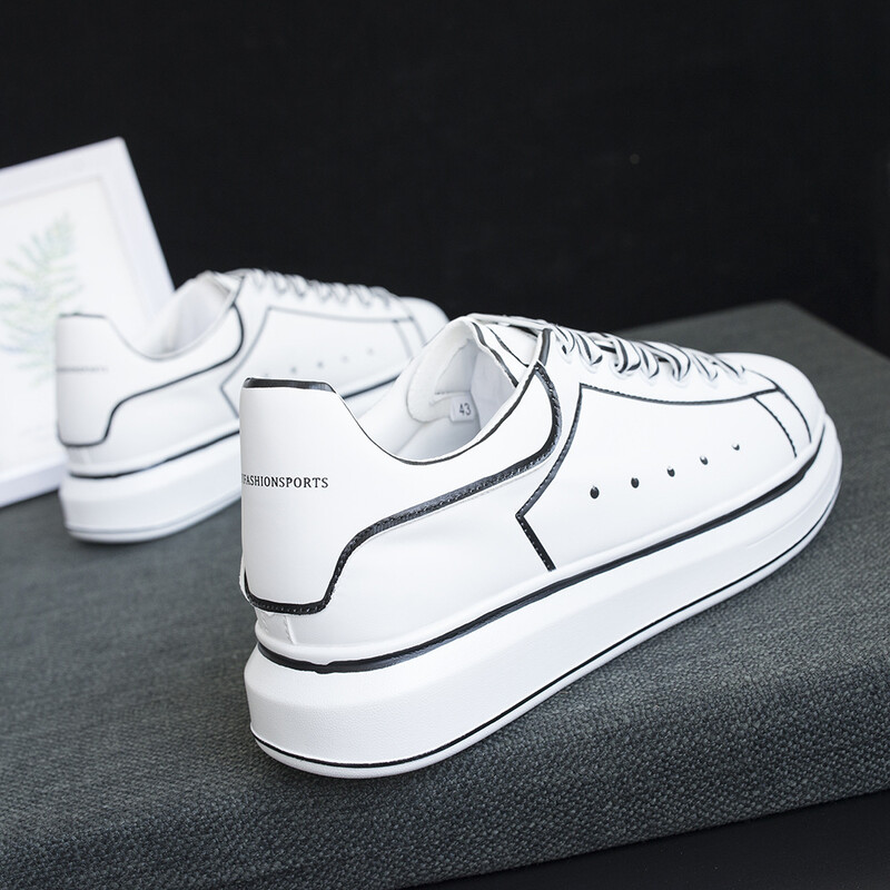 Pantofi albi literari șic Modele de cuplu McQueen 2022 Noua versiune coreeană Pantofi de cuplu de bază Multicolori Disponibili tot anul