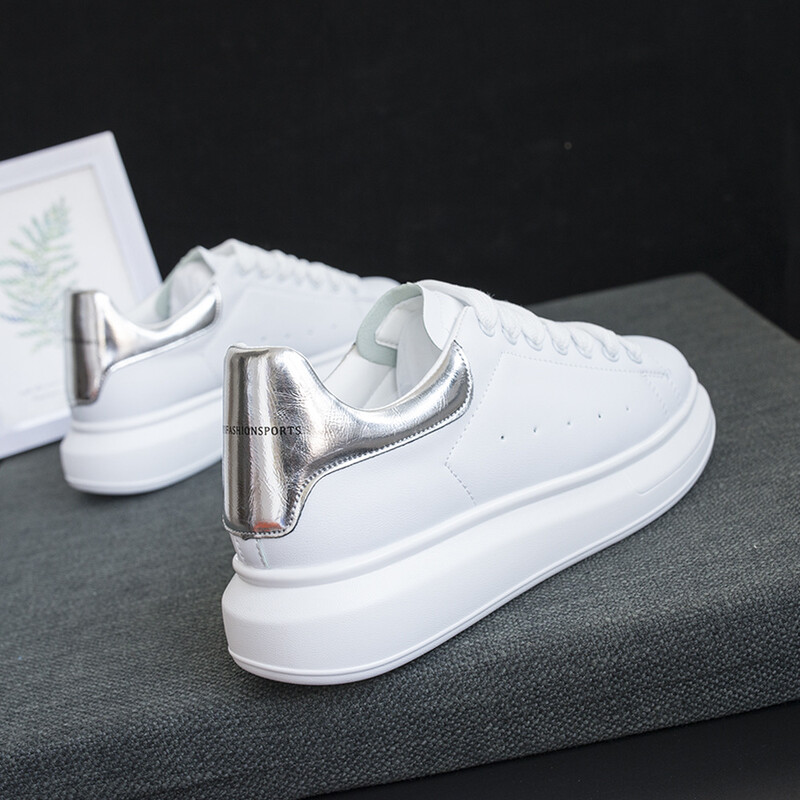 Pantofi albi literari șic Modele de cuplu McQueen 2022 Noua versiune coreeană Pantofi de cuplu de bază Multicolori Disponibili tot anul