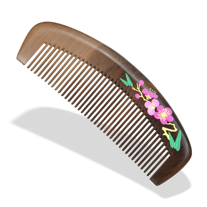 Mandarin kacsa festett fa fésű teljes fa fésű férfi és női fejbőr masszázsfésű, egyenes haj, háztartási gravírozás és nyomtatás