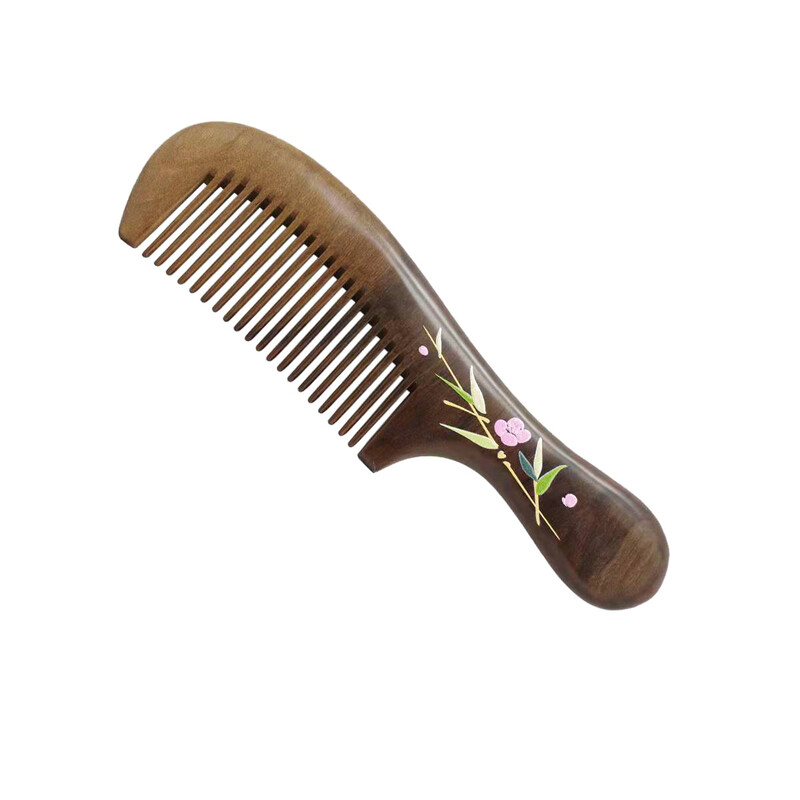 Mandarin kacsa festett fa fésű teljes fa fésű férfi és női fejbőr masszázsfésű, egyenes haj, háztartási gravírozás és nyomtatás