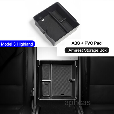 Pentru Tesla Model 3 Highland Cutie de depozitare Cotieră centrală Cutie ascunsă Suport pahare Organizator 2024 Accesorii auto