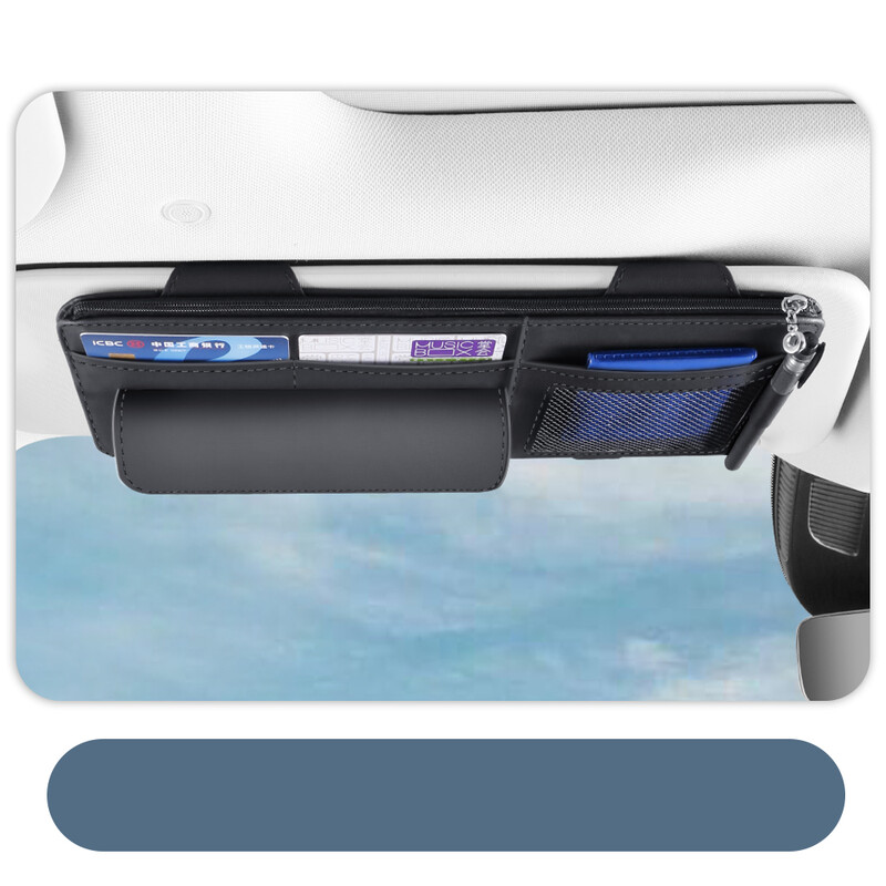 Organizér do auta na slnečnú clonu, puzdro na okuliare, viacvreckové puzdro na slnečnú clonu, okuliare, interiér auta, dokumenty, faktúry, karty, lístky, príslušenstvo