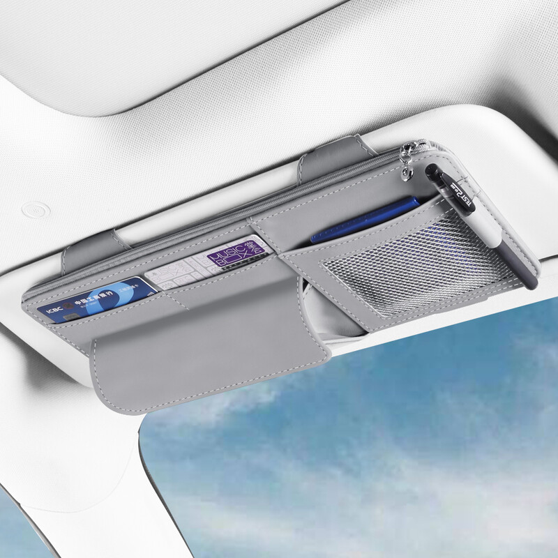 Organizér do auta na slnečnú clonu, puzdro na okuliare, viacvreckové puzdro na slnečnú clonu, okuliare, interiér auta, dokumenty, faktúry, karty, lístky, príslušenstvo