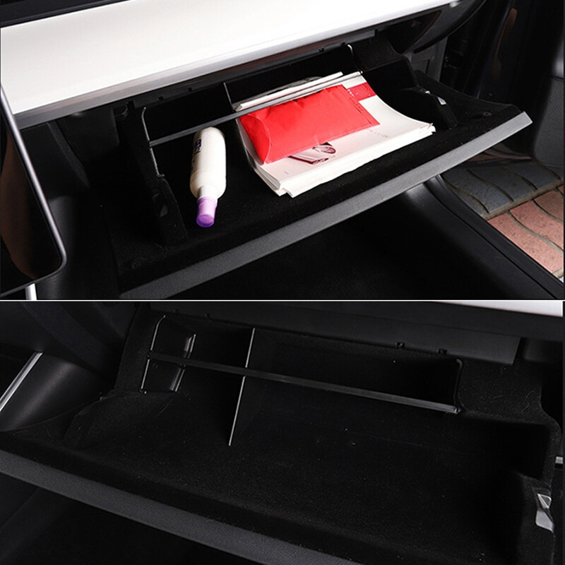 Για Tesla Model 3 Y 2017 2018 2019 2020 2021 Car Central Console Glovebox Glovebox Storage Organizer Παλέτα αποθήκευση Τακτοποίηση