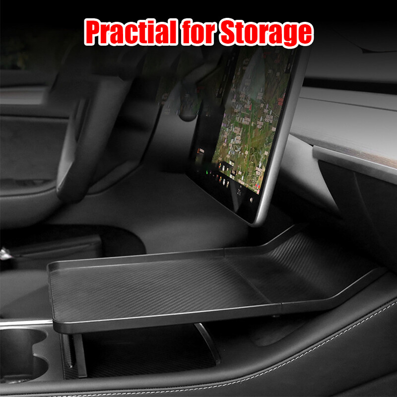 DIY pentru Tesla Model 3 Y Sticla de cafea de băutură Organizator de alimente Tavă de mașină Consolă centrală Suport pahare Farfurie Birou portabil Mini masă