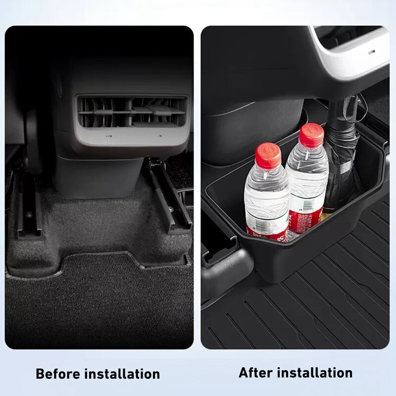 Pentru Tesla Model Y 2021-2023 Cutie de depozitare pentru consola centrală spate Cutie organizatoare TPE cu capac Coș de gunoi sub scaun Accesorii auto