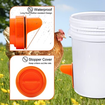 Automatic Gravity Chicken Feeder DIY Rainproof Poultry Feeder Port Reduce Spillage Food Farm Chicken Duck Food Controller