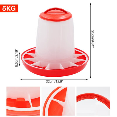 1/3/5/9Kg automatska hranilica za piliće, kanta, uređaj za hranjenje pijetao kokoši, pribor za hranjenje domaćih životinja, perad, prepelica, golubova, 1 kom.