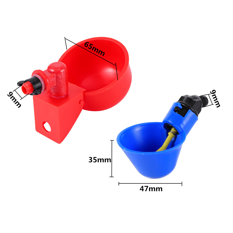2/4/6 gab. Automātiskās vistu dzirdināšanas trauki Putnu paipalu ūdens barotavas dzērājs vistas ūdens krūzes piemājas fermas mājputniem