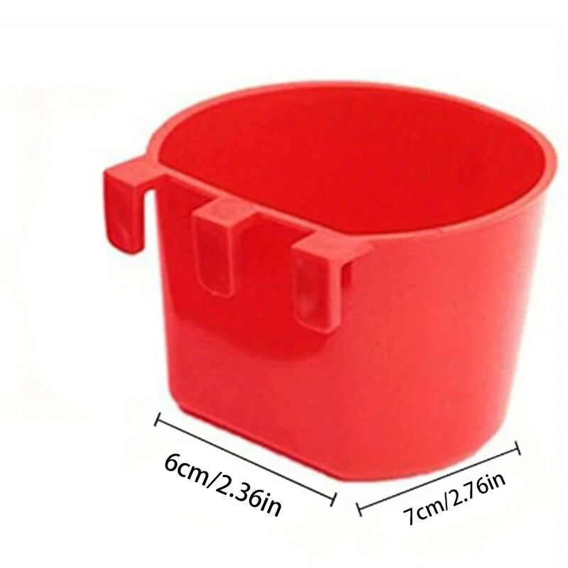 5db Etetőketrec csészék Függő csirke vizes poharak Tál horgokkal Nyúleledel műanyag etető kellékek Galamb baromfi