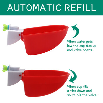 5 бр. Автоматична поилка за гъска патица Чаша за вода за пиле Купа за поилка Ферма за поилка за птици Купички за поилка Диспенсър за вода