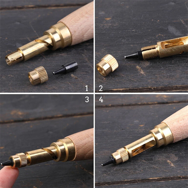 Perforare șurub Burghiu detașabil automat cu vârf de 6 dimensiuni 1,5-4 mm Curele automate Poanson cu șurub Accesorii pentru scule din piele