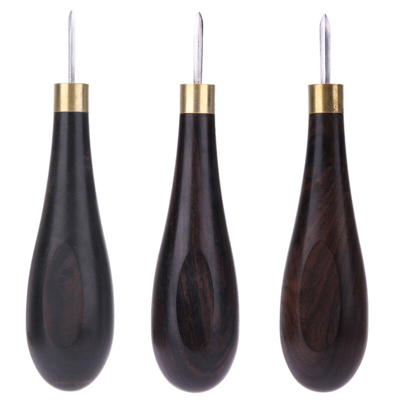 DIY kožna radinost Sandalovo drvo Rhombus Kožna šilo za razvrtanje Alat za kožu