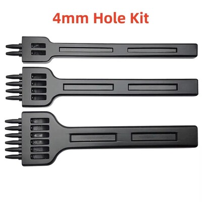 4/5/6 mm-es bőr fekete kerek lyuksoros lyukasztó szerszám Bőr lyukasztó szerszám varrás faragás munkanyereg készlet пробойники для кожи