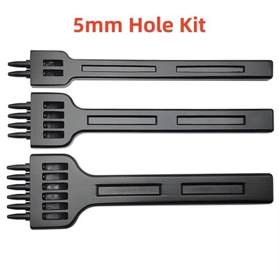 4/5/6 mm-es bőr fekete kerek lyuksoros lyukasztó szerszám Bőr lyukasztó szerszám varrás faragás munkanyereg készlet пробойники для кожи