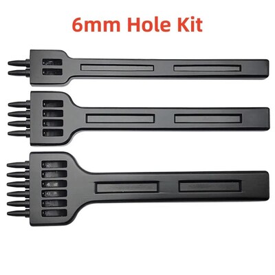 4/5/6 mm-es bőr fekete kerek lyuksoros lyukasztó szerszám Bőr lyukasztó szerszám varrás faragás munkanyereg készlet пробойники для кожи