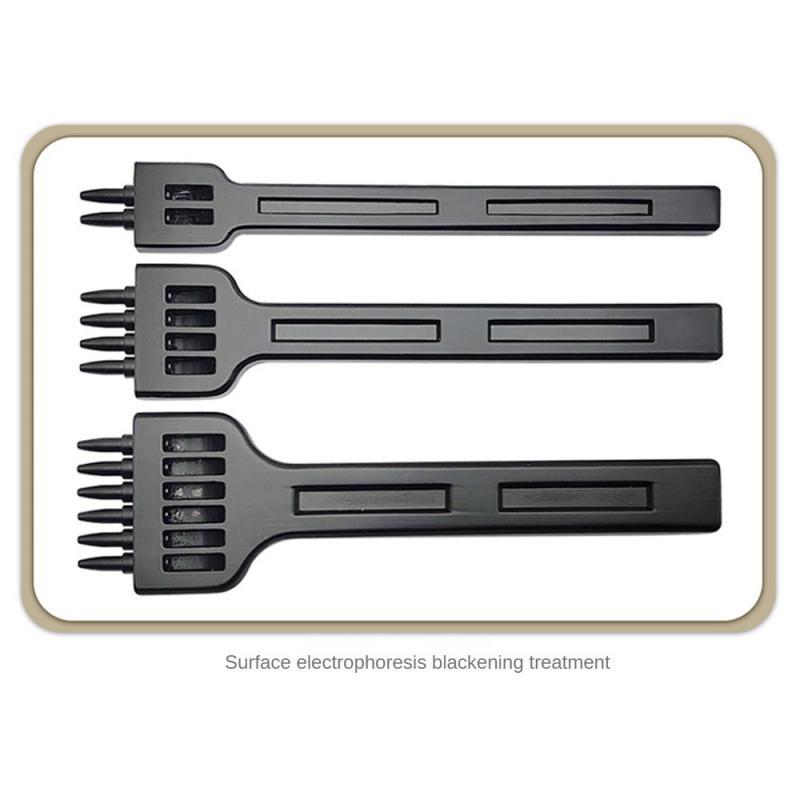 4/5/6 mm-es bőr fekete kerek lyuksoros lyukasztó szerszám Bőr lyukasztó szerszám varrás faragás munkanyereg készlet пробойники для кожи