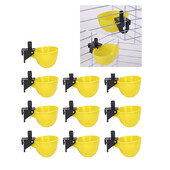 10/20 σετ Yellow Chicken Waterer Animal Feeders Automatic Bird Coop Feed Poultry Pigeon Fowl Drinker Water 9,5mm ποτήρια